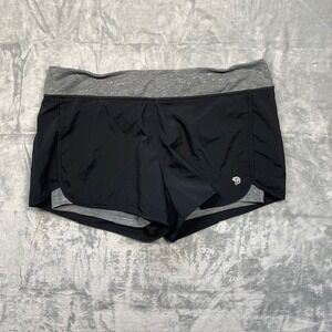 Mountain HardWear Womens Lined Yoga Running Hiking Shorts Black Gray Pull On L